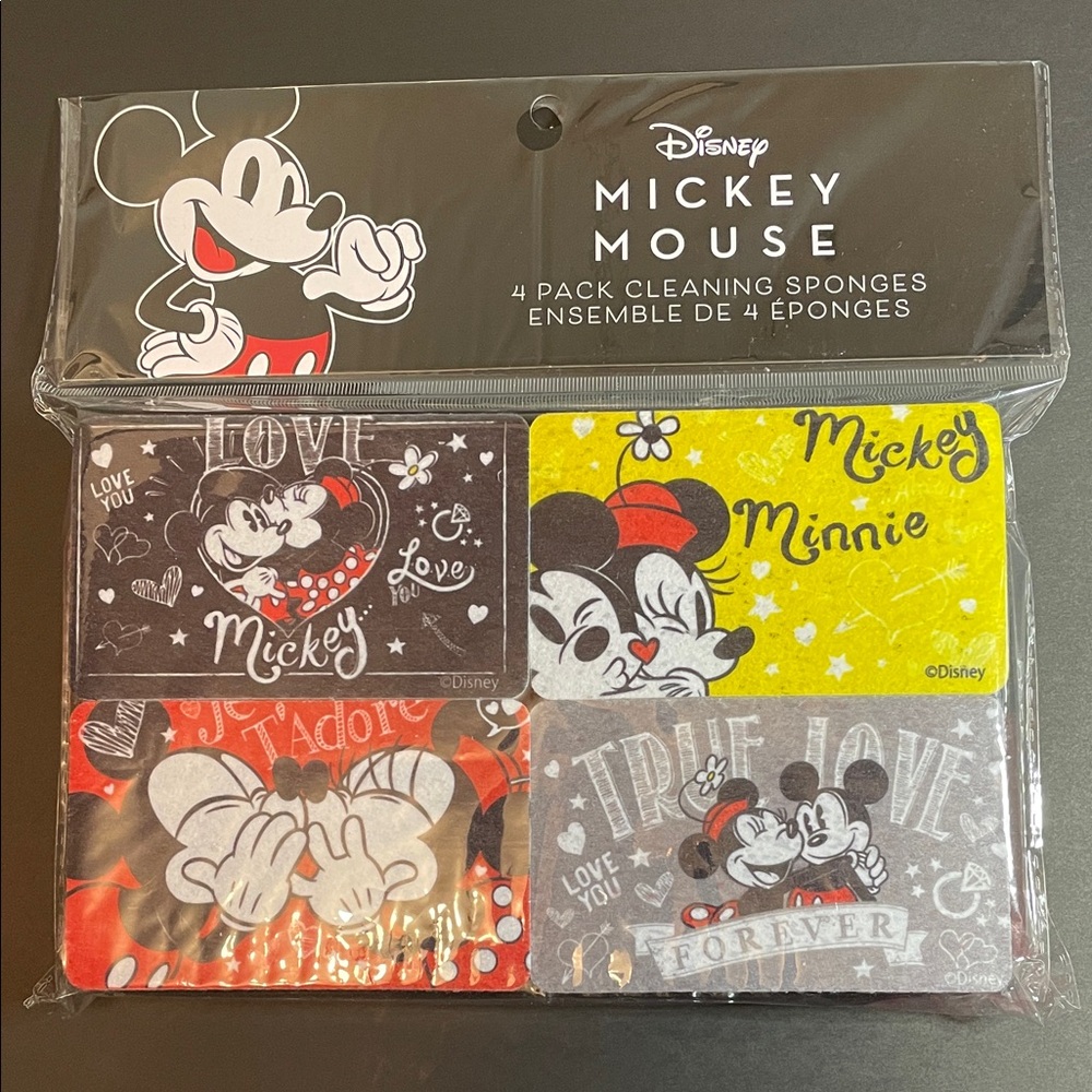 DISNEY Mickey & Minnie Mouse Colourful Sponge Set Cartoon Characters Cleaning